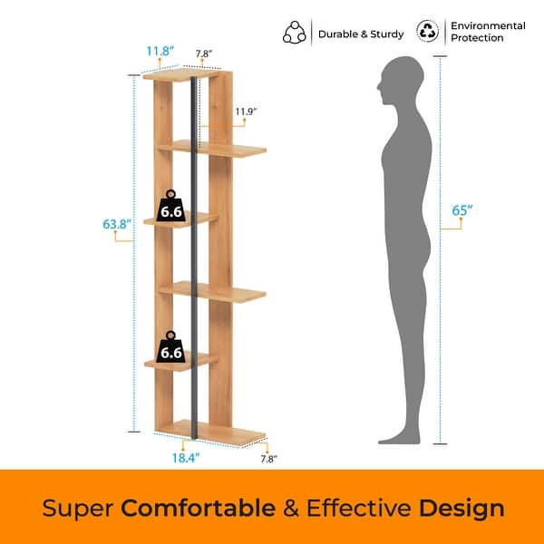 Modeazy 68.9" H x 18.4" W Wooden Corner Bookcase Bed Bath & Beyond 35860031